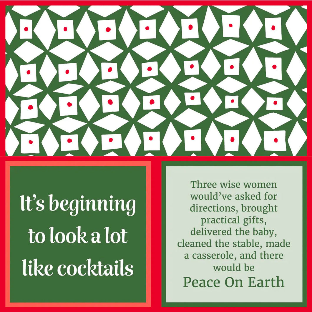 Cocktail Napkins - Christmas Peace On Earth / DRINKS ON ME