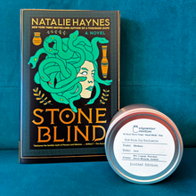 Load image into Gallery viewer, Stone Blind Candle + *Optional* Book Bundle (LIMITED EDITION) / EDGEWATER CANDLES
