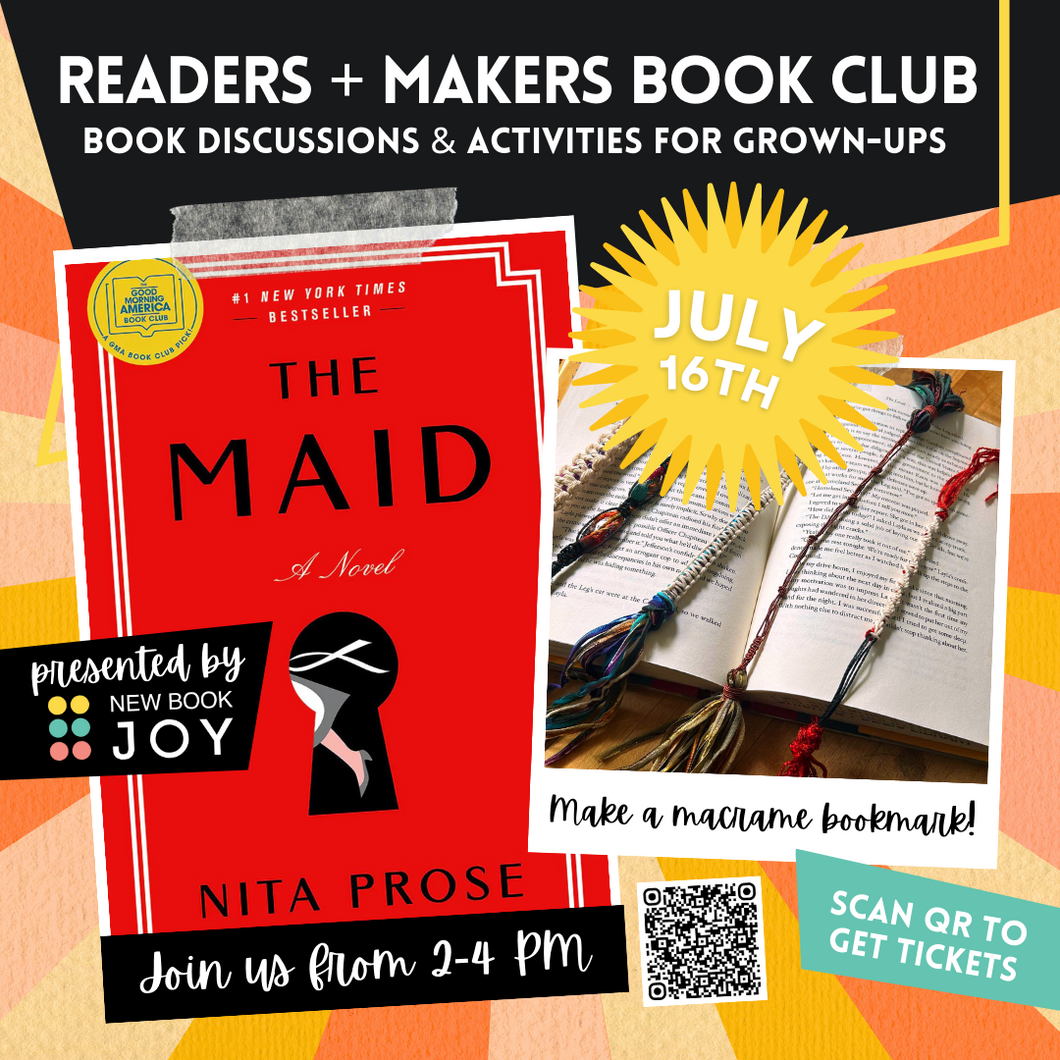 Book Discussion +/or Crafting Event / Book Club Experience for The Maid - Starting at $10!