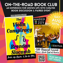 Load image into Gallery viewer, Ravinia Concert, Picnic + Book Chat - On-the-Road / Book Club Event + CSO Classical Mozart Music Performance for The Violin Conspiracy at Ravinia
