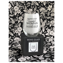 Load image into Gallery viewer, Stemless Wine Glass - Behind Every Successful Woman Is Herself / FLY PAPER PRODUCTS
