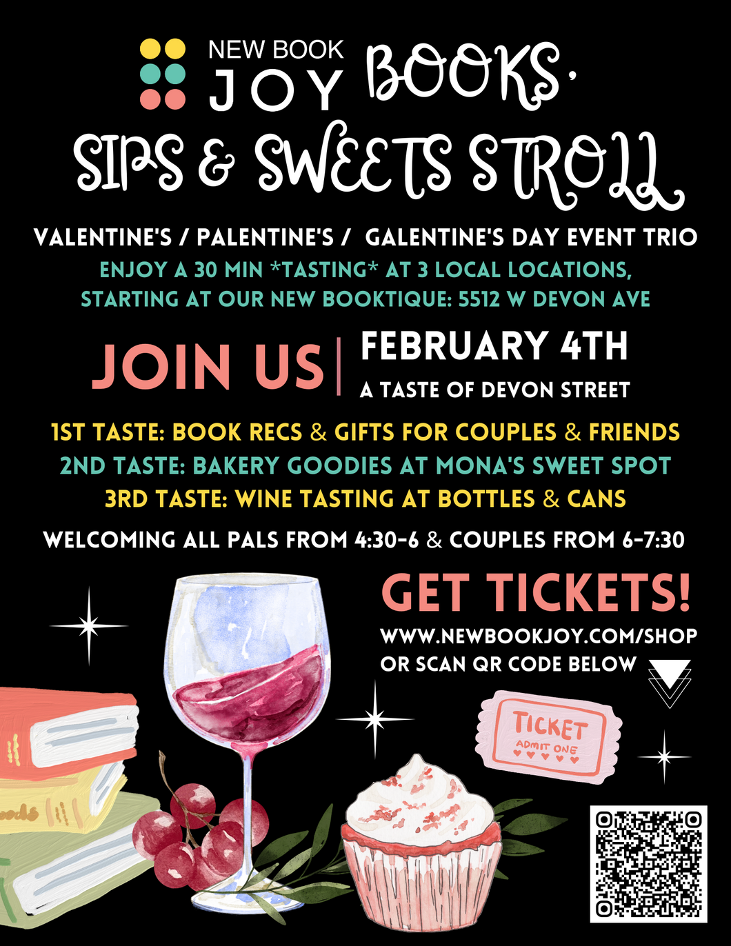 Books, Sips & Sweets Stroll / Taste of Devon Experience - Starting at $60!